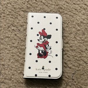 Disney X Kate Spade White and Black Polka Dot iPhone 12 Leather Case